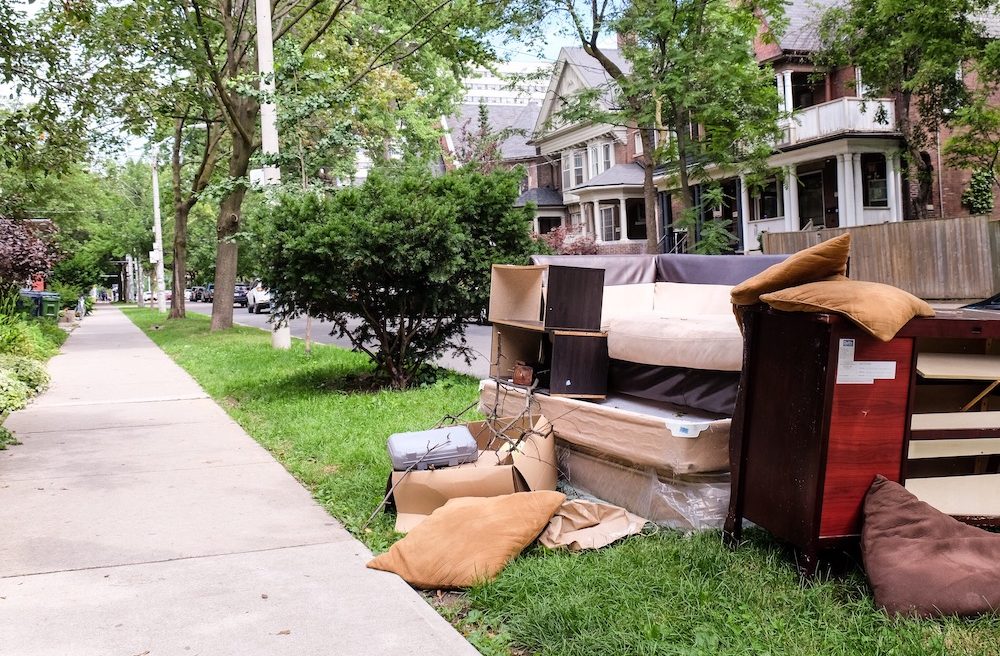 Furniture on sidewalk